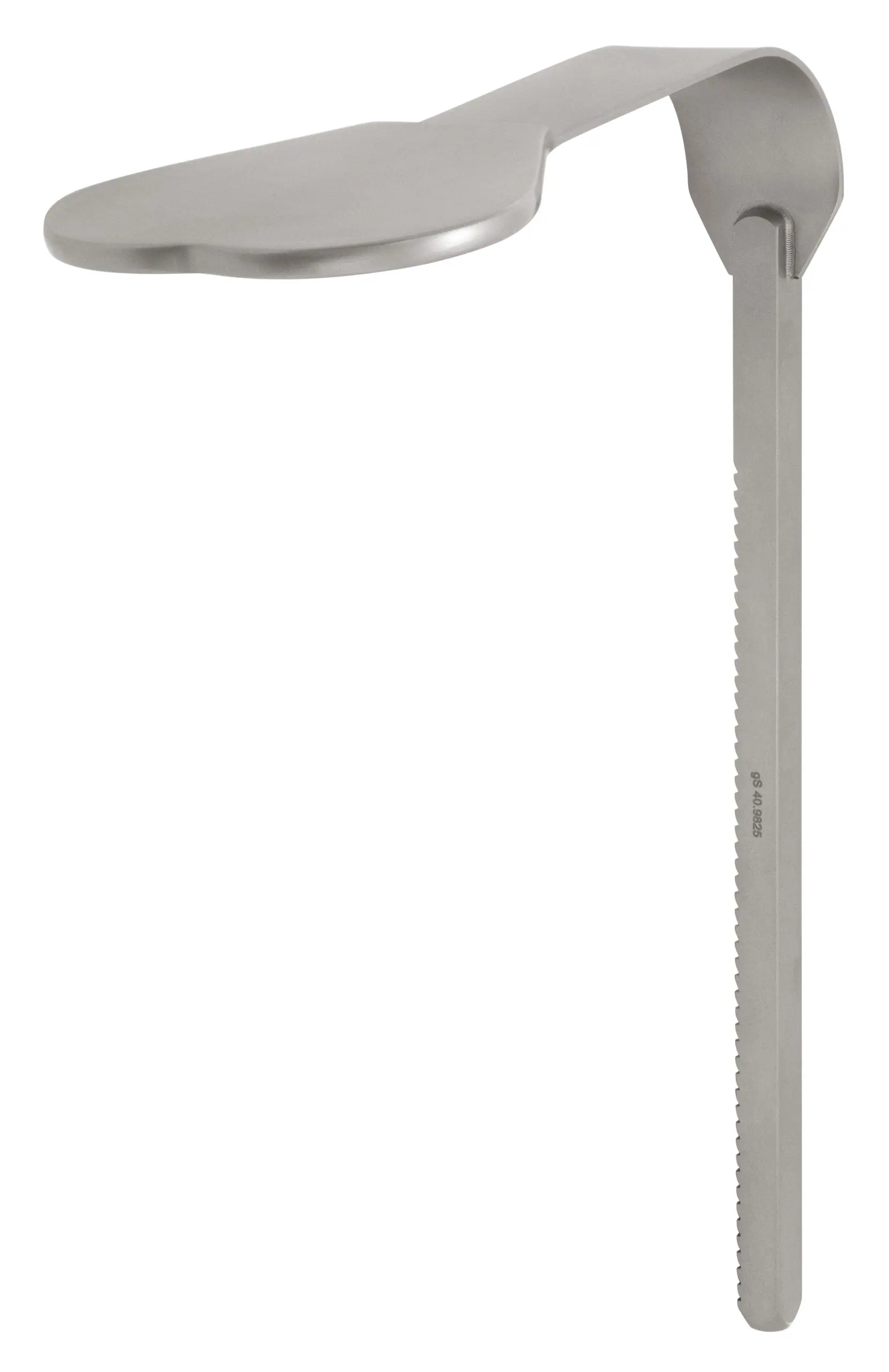 Ring Retractor blade, Harrington, curved flat, 2 1/2