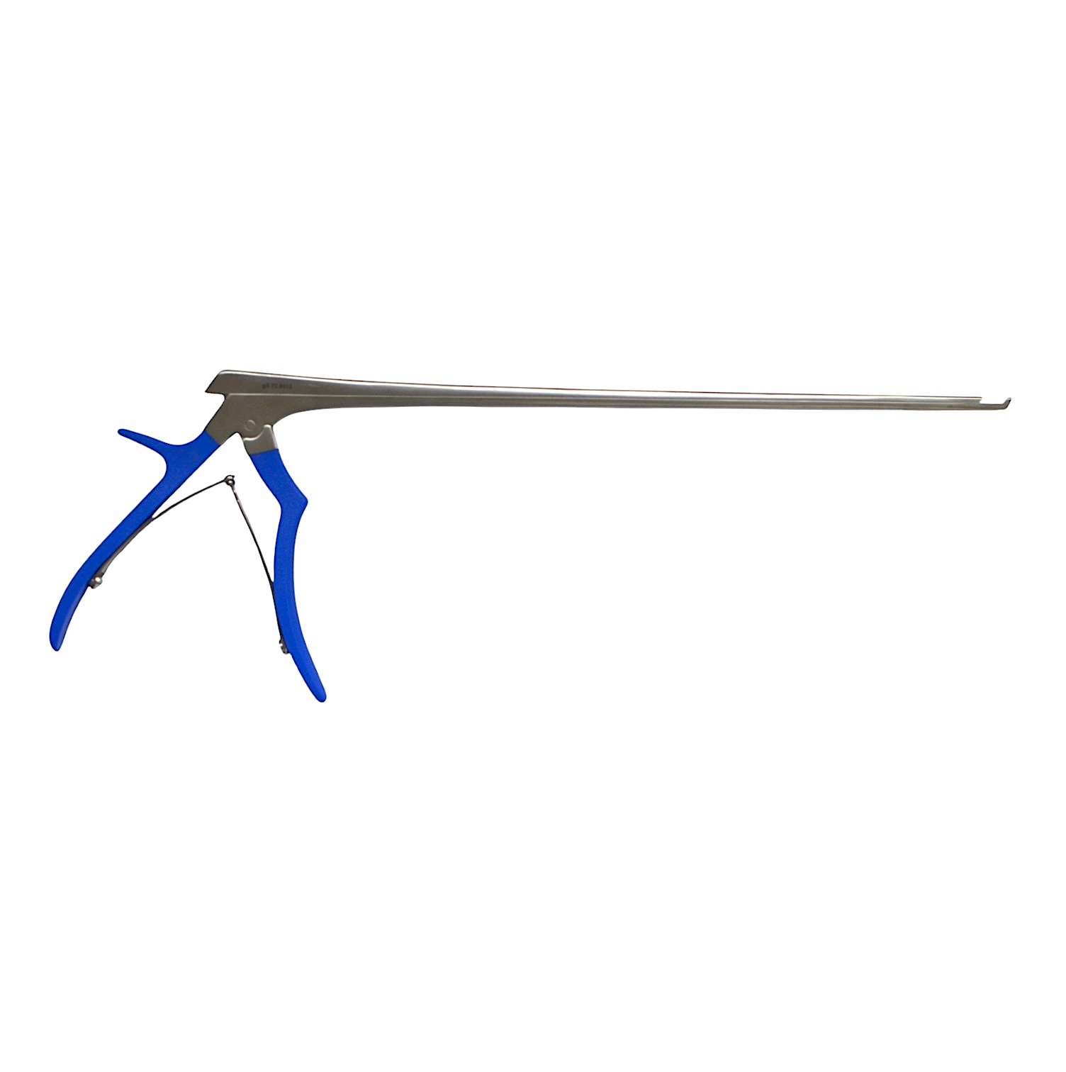 Top-down view of the 12-inch gPunch with a 2mm forward tip and a blue Ferris-Smith-Kerrison silicone coated handle.